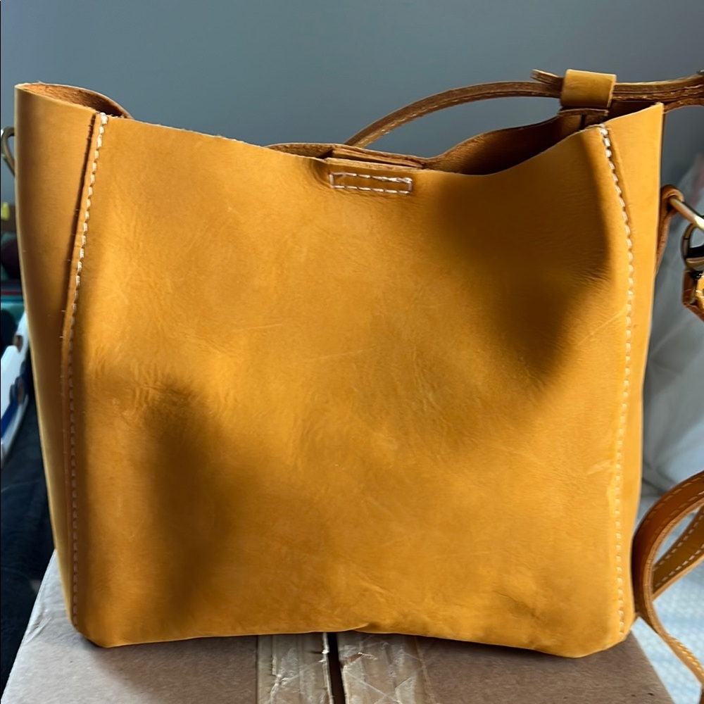 Portland Leather Tumeric Butterfly Crossbody Bag